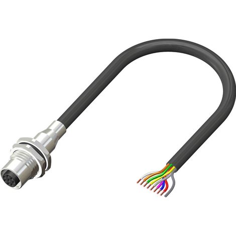 Câble d'actionneur RS PRO 8 conducteurs , M12 Femelle vers , 2m ( Prix pour 1 )