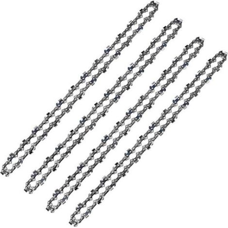 Satz mit 4 FOLAYA-Kettensägenketten für 35 cm (14 Zoll) Führungsschiene – 3/8LP Teilung – 1,3 mm (0,50 Zoll) Treibgliedstärke (1/4)