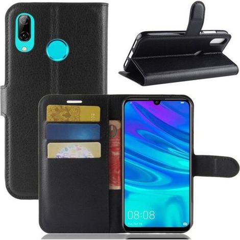 Coque Huawei P30 lite - Nouveau PU Cuir Portefeuille avec Support Antichoc Housse Etui Huawei P30 lite (6.15") - Noir (1/4)