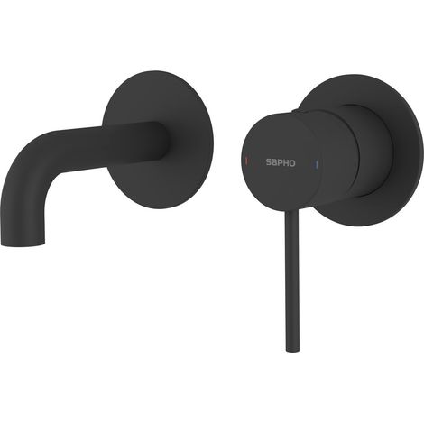 Mitigeur lavabo 2 trous à encastrer ULTRAMIX, bec 10cm, noir mat (1/3)