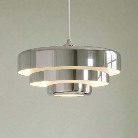 [GEBRAUCHT] B-Ware Lindby Hängeleuchte Tivra LED Pendelleuchte Lampe dimmbar chrom Ø35cm 27cm (1/2)