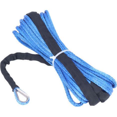 Cavo per verricello da rimorchio in nylon blu, 6 mm x 15 m / 1/4 di pollice x 50 piedi, ricambio resistente all'usura per SUV, camion e UTV ARB-Crezuo