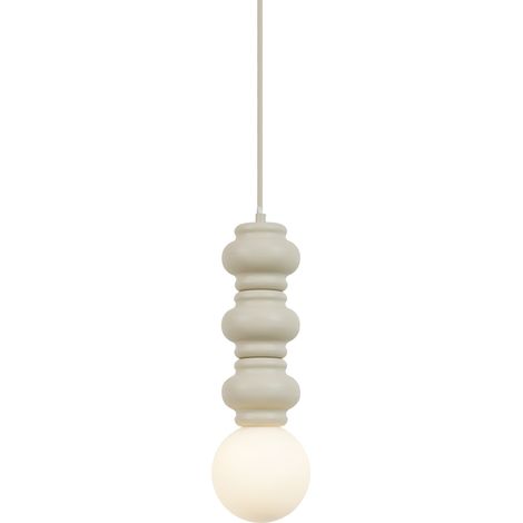 Retro-Hängelampe Beige mit mattiertem Glas - Fedde