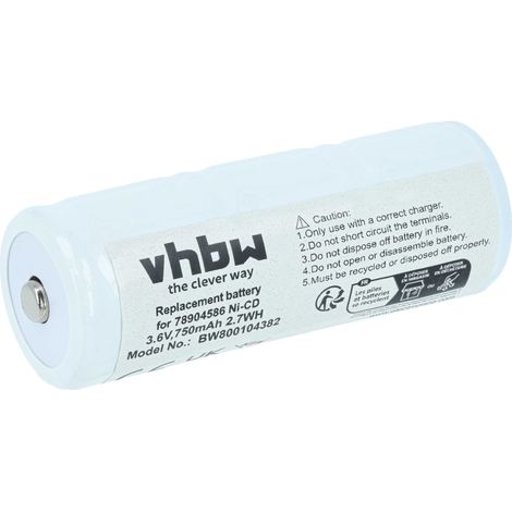 vhbw Replacement Battery compatible with Keeler 1919-P-5020 Medic Lux, VISTA 200 HANDLE Medical Equipment (750mAh, 3.6V, NiCd)