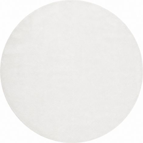 SIBERIE - Tapis rond imitation fourrure extra-doux blanc 120x120 (1/5)