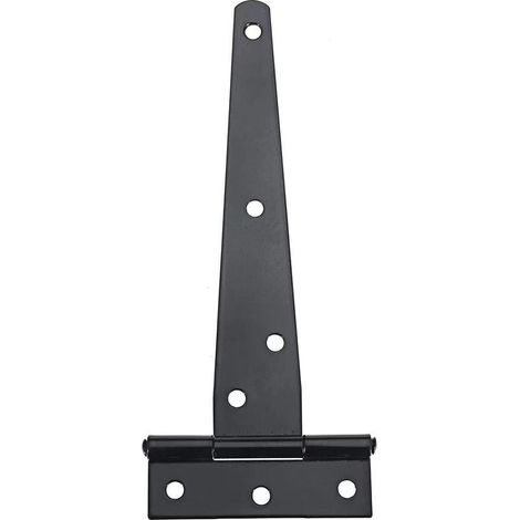 Charnières en T noires pour portes plates, 200 mm, invisibles, pour meubles, avec 28 vis, pour portes extérieures, fenêtres et abris de jardin.