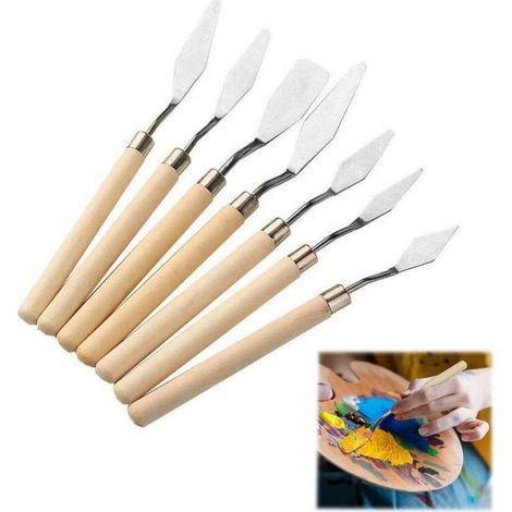 Lot de 7 couteaux à peinture peinture à l'huile spatule peinture acrylique couteau de peintre peinture couteau à palette (1/5)