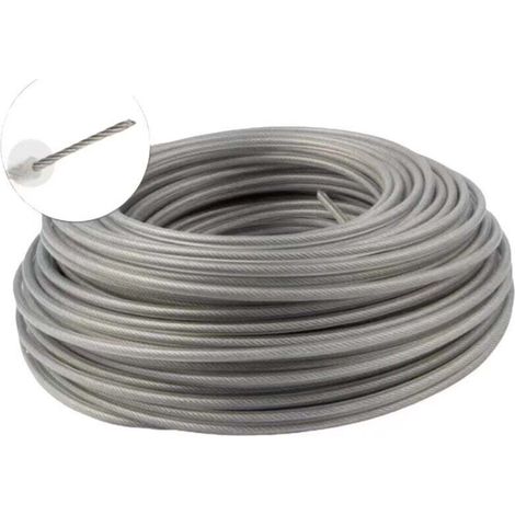 Fil de Coupe Ligne de Coupe Herbe en Acier Robuste 3mm x 45m Rond Remplacement String Line Cordon de Corde pour débroussailleuses (1/4)