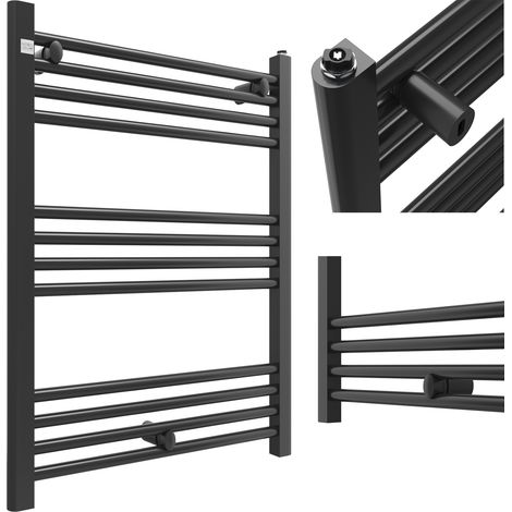 Radiateur Sèche-Serviettes Salle de Bain Granitan Puerto 80x60 cm Noir Design Moderne 384W. (1/5)