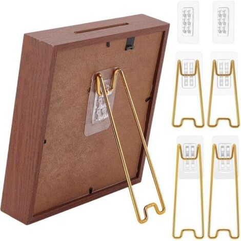8 ensemble 2 Styles Supports de Cadre Photo, Support de Chevalet pour Cadre Photo Réglable Auto Adhésif pour Photos Dessins Affichage (1/4)