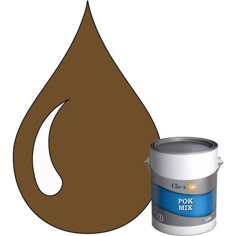 Peinture d'Accroche et Finition 2 en 1 - POK - Marron - Satinée - 1L - RAL 8008 - Universel (1/4)