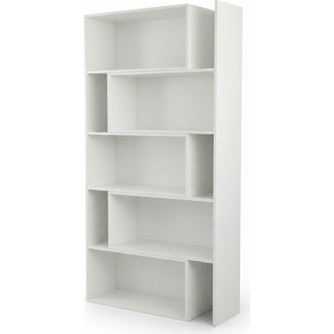Libreria Estensibile Divisoria Mobile Scaffale Parete 71.8-138.2x181 cm bianco