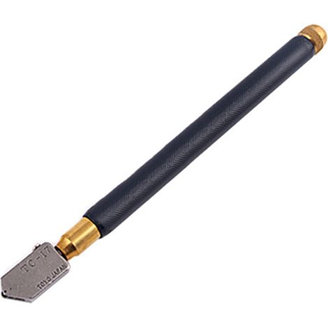 Outil de coupe-verre en acier tungstène avec poignée antidérapante, stylo coupe-carrelage sécurisé avec pot d'huile pour miroirs et fenêtres. (1/5)