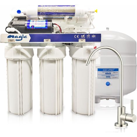 MAGICB Umkehrosmosefilter mit Druckerhöhungspumpe und NSF-Zertifizierung – Reines und gesundes Wasser zu Hause