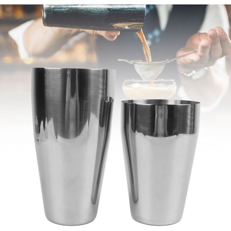 Cocktail-Shaker-Set, klassisch, 800 ml und 600 ml, auslaufsicher und elegant, doppelwandig isoliert, Edelstahl 18/10, 362 g, 2-teilig, für Bar und Zuhause