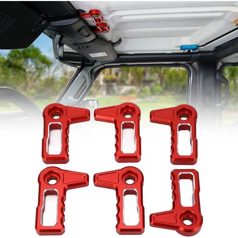 Poignée de verrouillage de toit rigide amovible pour Jeep Wrangler JL JLU 2018-2023 et Gladiator JT (6 pièces) Rouge (1/5)
