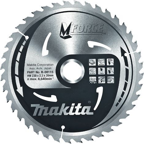 MAKITA Holzsägeblatt MFORCE 230x2,3x30 mm 40 Zähne B-08115