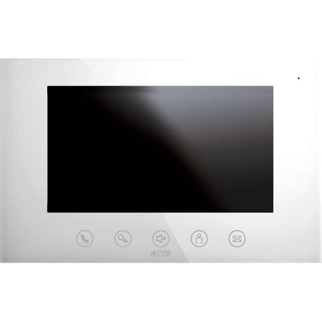 Monitor interno LCD Touch screen da 7" 2 fili Bianco AVE VI2F-PIT7B
