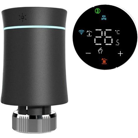 Thermostat de radiateur intelligent BRT-100 pour climatiseur et WiFi avec contrôle par application, écran tactile numérique LED, économie d'énergie, thermostat programmable 5+2 (passerelle de t