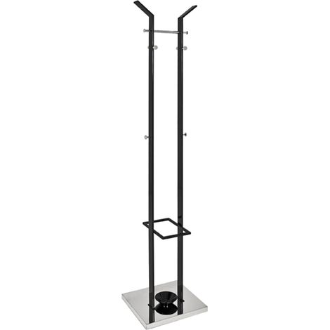 Porte manteaux chromé-noir brillant L37 x H181 x P37 cm