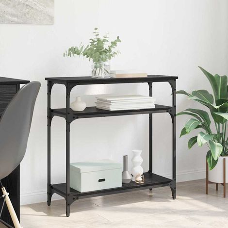 Console Table Black Oak 75 x 29 x 75 cm Engineered Wood vidaXL (1/5)