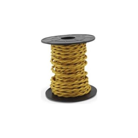 Câble électrique textile 10 mètres 2x0.75mm tressé Or GSC 3902982