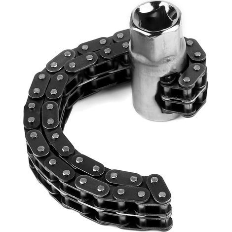12 cm Kettenölfilterschlüssel, 44-gliedriger Doppelkettenschlüssel, universeller Kettenölfilterschlüssel, universelles Autoreparaturwerkzeug (1/5)