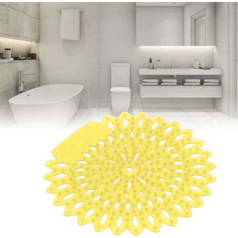 Grille urinaire déodorante EcoFresh 10Pcs - Anti-éclaboussures et neutralisation d'odeurs longue durée pour toilette et salle de bain citron, Matériau EVA écologique et sûr. (1/5)