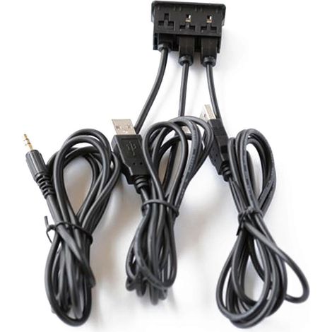 Einbau-USB-3.0-Anschlusspanel für LKW- und PKW-Armaturenbrett mit zwei USB-Anschlüssen und Adapterkabel