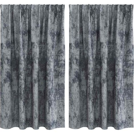 Rideaux en velours 2 pcs Gris Argenté 140 x 140 cm Velours (1/5)