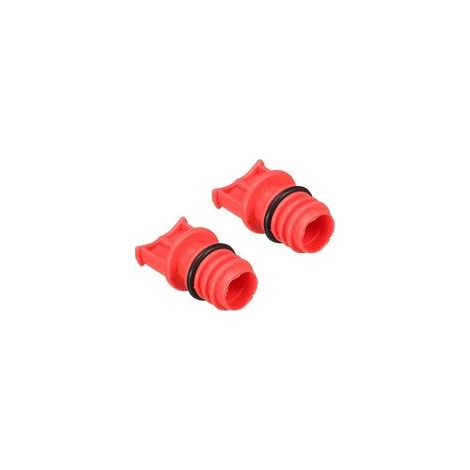 Stück – Kompressorentlüftung – Ölverschlusskappe – 18-mm-Außengewinde, robuster Kunststoff für die Druckluftwartung, rot, 4 x 2,4 cm (1/5)