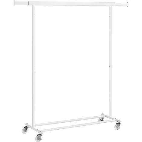Portant à vêtements sur roulettes 45,4 x (92-132) x 160 cm blanc