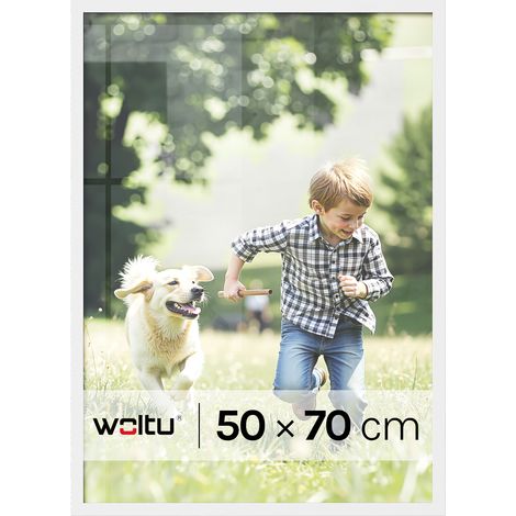 Cadre Photo 50x70 cm WOLTU, Cadre pour Photo en Bois MDF, Décoration Murale ou sur Table, Blanc