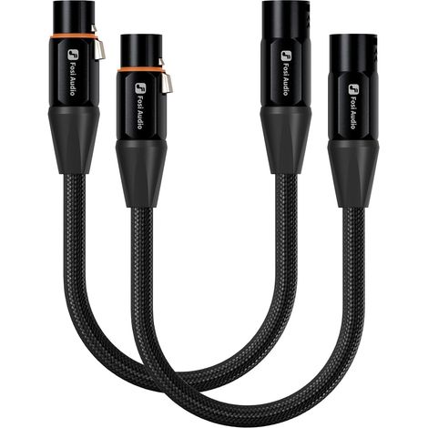 Câble XLR 0,3 m, Lot de 2 Câbles Préampli vers Ampli de Puissance, Blindage Durable pour Amplificateur ZA3 ZD3, DAC, Préampli, Microphone (1/5)