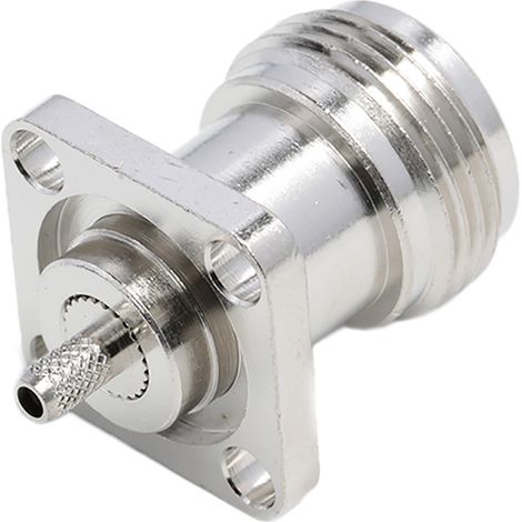 Connecteur coaxial RS PRO Femelle Droit, raccordement A sertir 50O Montage panneau ( Prix pour 1 ) (1/2)