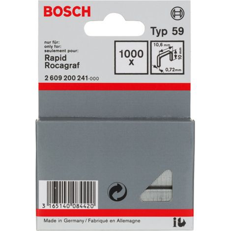 Bosch 1.000x Feindrahtklammer Typ 59, 10,6 x 0,72 x 10 mm - 2609200241