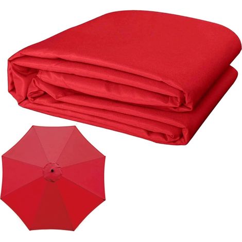 Replacement cover for parasol, 8 ribs, 3 m, waterproof, UV-resistant, replacement fabric, red (1/5)