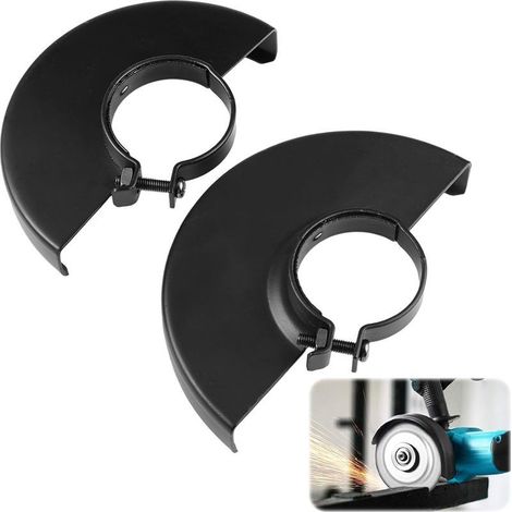 Lot de 2 Carter Aspiration Meuleuse 125 mm et 150 mm, Métalliques Accessoires pour Meuleuse D'angle Disqueuse,Capot de Protection Meuleuse, Anti-Coupures et Anti-étincelles, Internes de (1/4)