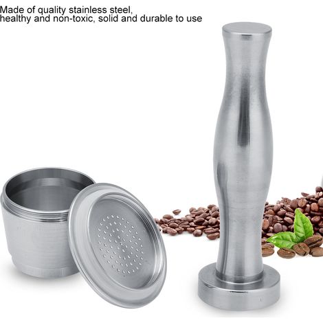 1 Presse-café en acier inoxydable, poignée ergonomique, capsule réutilisable, pour machine Nespresso, maison et bureau(Troisième trimestre : août) (1/5)