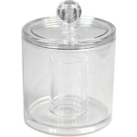 Trade Shop - Bote Redondo Guata Algodón Fioc Maquillaje Organizador De Baño 2 Compartimentos 10238 - (1/2)