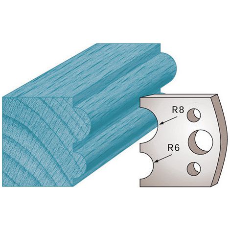 Jeu de 2 fers profilés Ht. 40 x 4 mm boudin double M51 pour porte-outils de toupie - Diamwood (1/2)