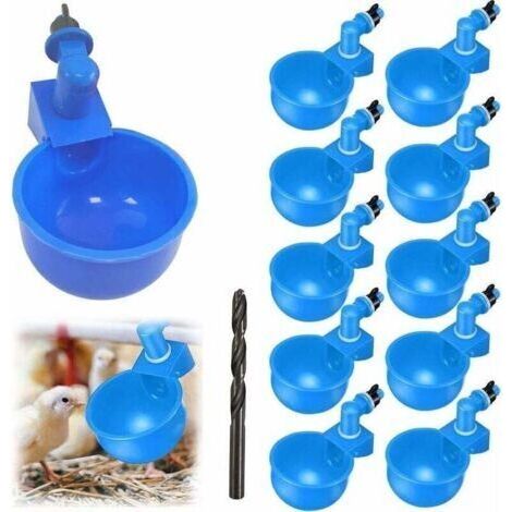 12 Pièces Abreuvoir Poules, Abreuvoir Automatique, avec Perforation Outils, Convient aux Poulets, Canards et Autres Volailles de Basse-Cour Abreuvoir Poules Abreuvoir Automatique Pour Poulet-- (1/5)