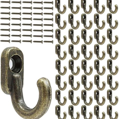 40 ganci a vite, ganci decorativi antiruggine, per pareti di camere da letto e balconi.