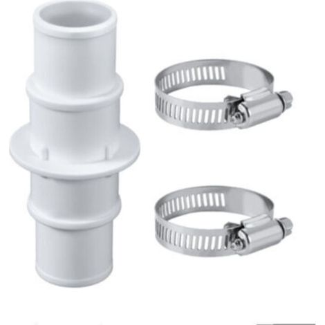 Raccord de Tuyau d'Aspiration pour Piscine – pour Tuyaux 1-1/4" à 1-1/2" – Lot de 2 Raccords en Acier Inoxydable (1/4)