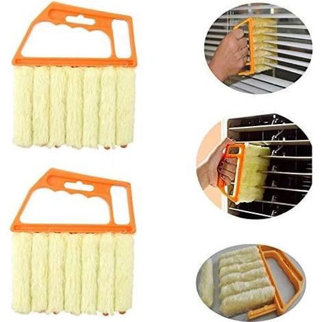 Linghhang – Brosse de nettoyage pour stores vénitiens – Lot de 2 pièces – Poignée en fibre et ABS – Nettoyage efficace de 7 lattes simultanément (1/5)