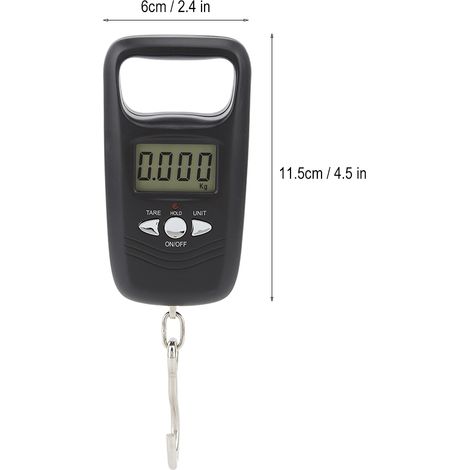 Mini Balance Portatif à Suspension Électronique Digital Noir Haute Précision Pèse-bagages ABS (1/5)
