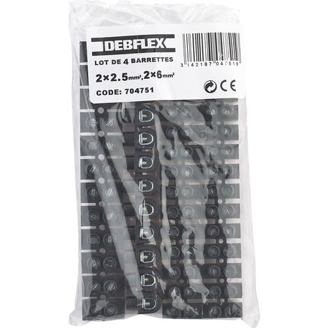 DEBFLEX - LOT DE 4 BARRETTES DE CONNEXION (2X2,5MM², 2X6MM²) - 704751