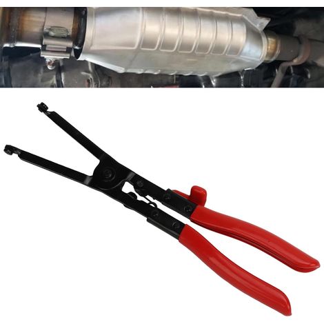Pince de Serrage de Tuyau d'échappement Robuste en Acier au Carbone Outil de Retrait de Collier (Flachzangen) pince collier echappement pince echappement Colliers (1/5)