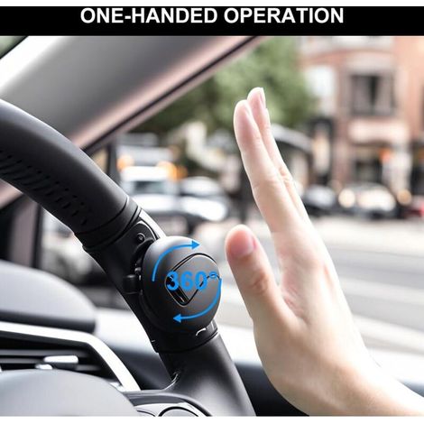 Pomello per volante con cuscinetto a sfera, servosterzo rimovibile, rotazione a 360° per auto, camion, trattori, carrelli elevatori, ecc. (Nero) (1/4)