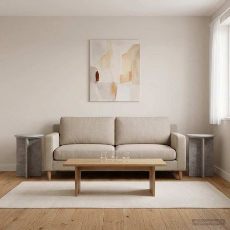 Teenpull – Pflanzenständer 2 pcs Betongrau Ø29,5 x 40 cm Holzwerkstoff (1/5)
